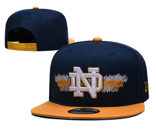 NCAA Notre Dame Fighting Irish Embroidered Navy Yellow Snapback Caps YD23122601 (1)