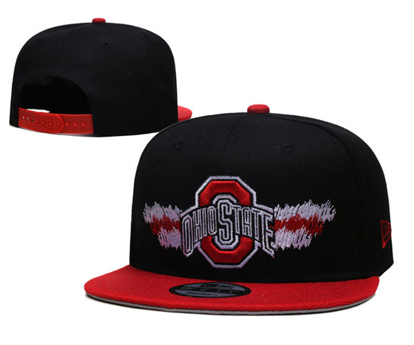 NCAA Ohio State Buckeyes Embroidered Black Red Snapback Caps YD23122601 (1)