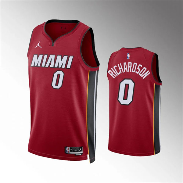Mens Miami Heat #0 Josh Richardson Red Statement Edition Swingman Jersey