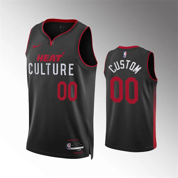 Mens Youth Miami Heat Custom Swingman Black 2023-24 City Edition Jersey