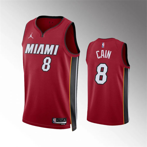 Mens Miami Heat #8 Jamal Cain Red Statement Edition Swingman Jersey