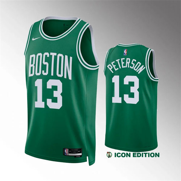 Mens Boston Celtics #13 Drew Peterson elly Green Icon Edition Jersey