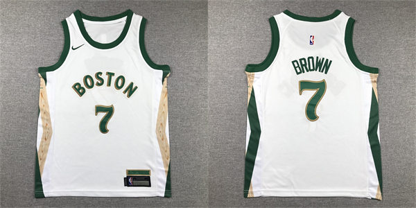 Youth Boston Celtics #7 Jaylen Brown 2023-24 Cream City Edition Jersey