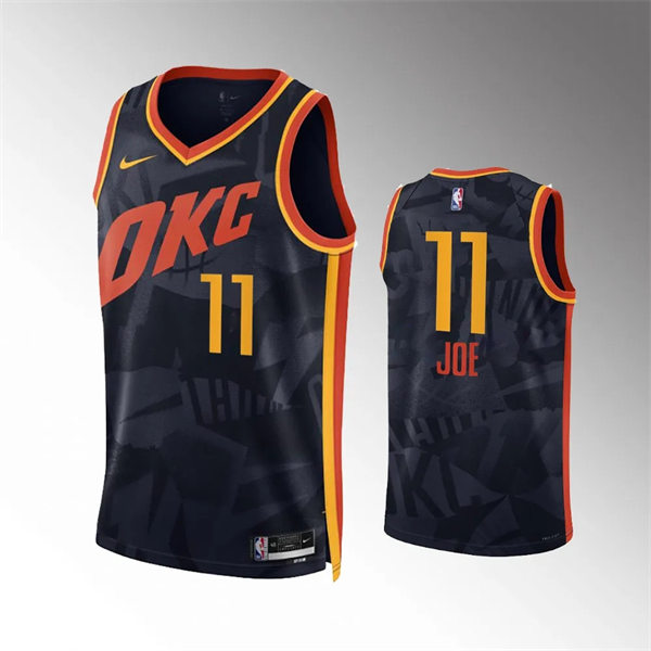 Mens Oklahoma City Thunder #11 Isaiah Joe Black 2023-24 City Edition Swingman Jersey