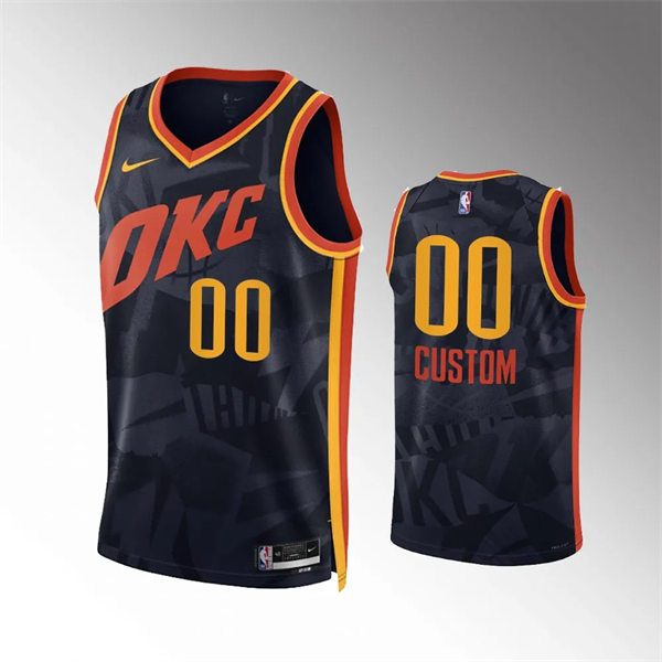 Mens Youth Oklahoma City Thunder Custom Black 2023-24 City Edition Swingman Jersey