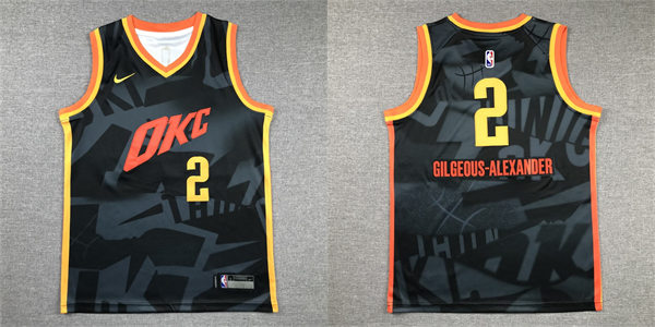 Youth Oklahoma City Thunder #2 Shai Gilgeous-Alexander Black 2023-24 City Edition Swingman Jersey