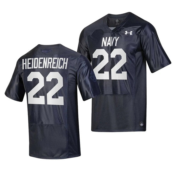 Mens Youth Navy Midshipmen #22 Eli Heidenreich 2023 Silent Service  Football Jersey - Navy