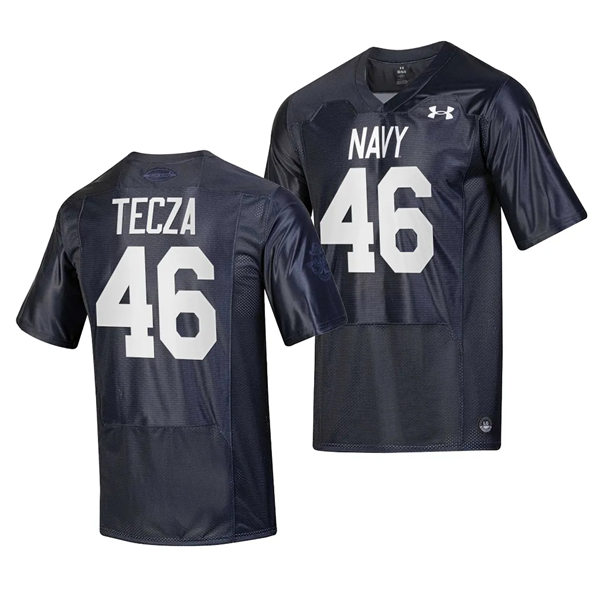 Mens Youth Navy Midshipmen #46 Alex Tecza 2023 Silent Service  Football Jersey - Navy