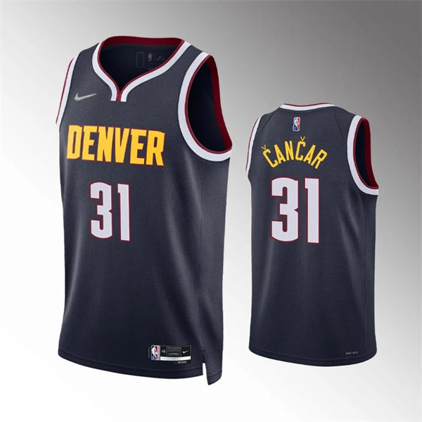 Mens Denver Nuggets #31 Vlatko Cancar Navy Icon Edition Jersey