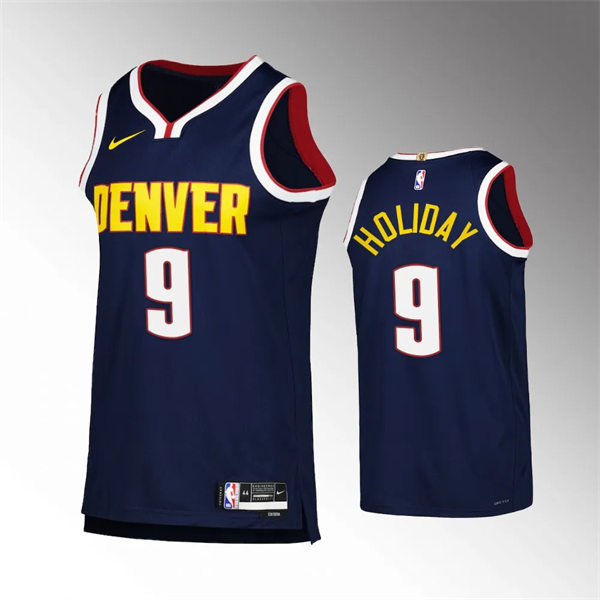 Mens Denver Nuggets #9 Justin Holiday Navy Icon Edition Jersey