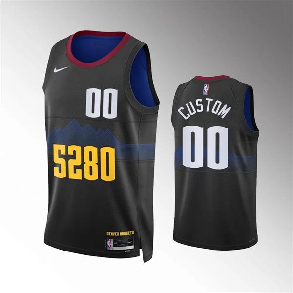 Mens Youth Denver Nuggets Custom 2023-24 Black City Edition Jersey