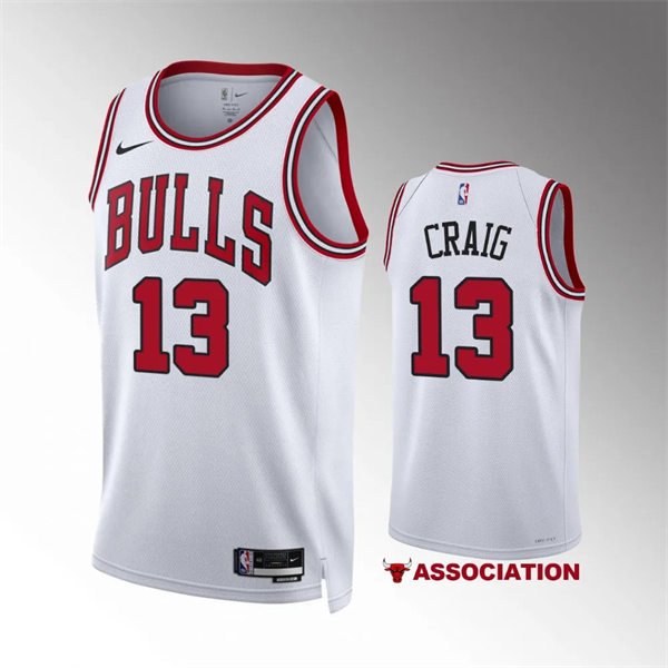 Mens Chicago Bulls #13 Torrey Craig Nike White Association Edition Swingman Jersey