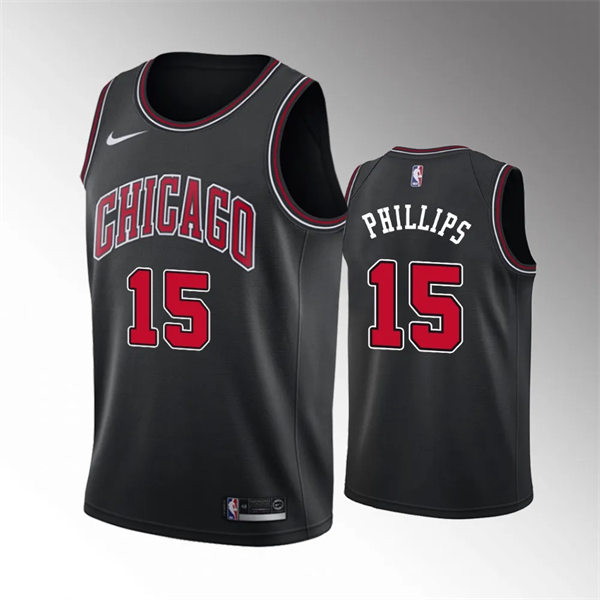 Mens Chicago Bulls #15 Julian Phillips Black Statement Edition Swingman Jersey