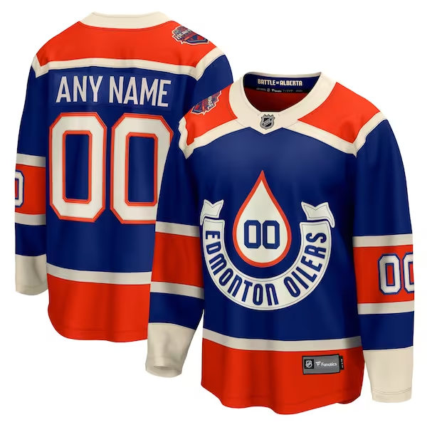 Men's Youth Edmonton Oilers Custom 2023 NHL Heritage Classic Premier Jersey Royal