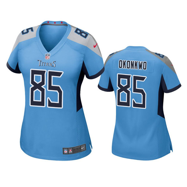 Womens Tennessee Titans #85 Chigoziem Okonkwo Nike Light Blue Alternate Limited Jersey