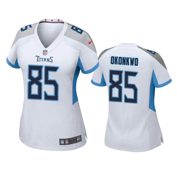 Womens Tennessee Titans #85 Chigoziem Okonkwo Nike White Limited Jersey