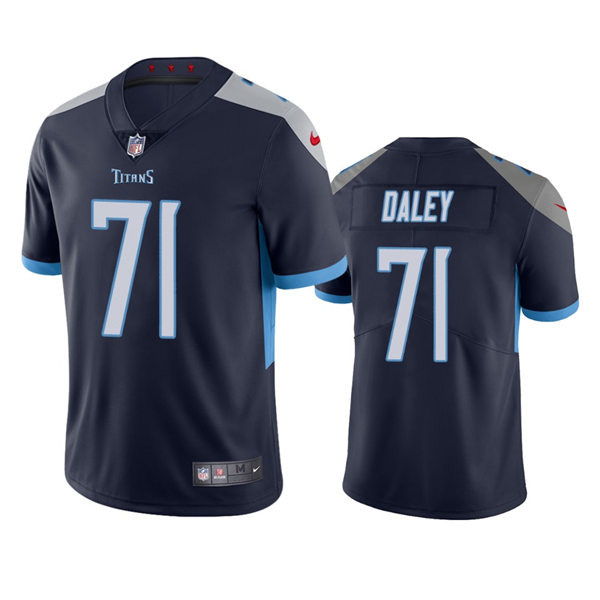 Mens Tennessee Titans #71 Dennis Daley Navy Vapor Untouchable Limited Jersey