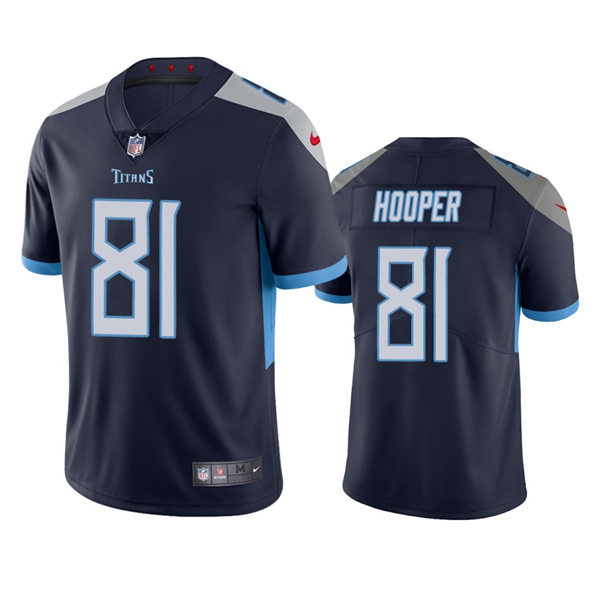 Mens Tennessee Titans #81 Austin Hooper Navy Vapor Untouchable Limited Jersey