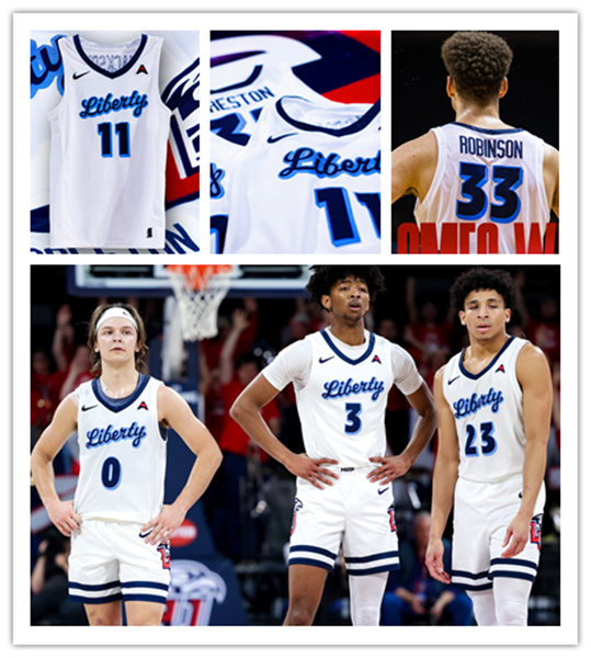 Men's Youth Liberty Flames Custom Nike 2022 White College Basketball Game Jersey
