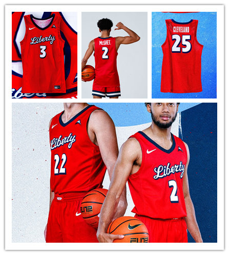 Men's Youth Liberty Flames Custom Nike 2022 Red College Basketball Game Jersey