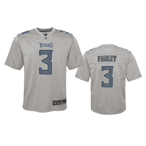Youth Tennessee Titans #3 Caleb Farley Gray Atmosphere Fashion Game Jersey