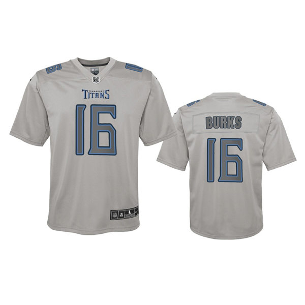 Youth Tennessee Titans #16 Treylon Burks Gray Atmosphere Fashion Game Jersey