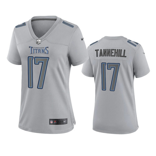 Women's Tennessee Titans #17 Ryan Tannehill Gray Atmosphere Fashion Game Jersey