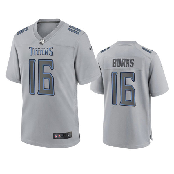 Men's Tennessee Titans #16 Treylon Burks Gray Atmosphere Fashion Game Jersey