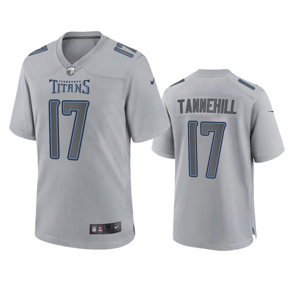 Men's Tennessee Titans #17 Ryan Tannehill Gray Atmosphere Fashion Game Jersey
