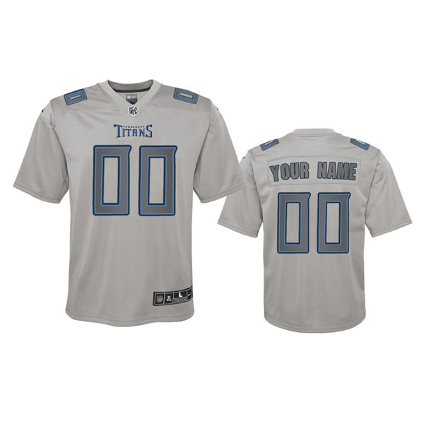 Youth Tennessee Titans Custom Gray Atmosphere Fashion Game Jersey