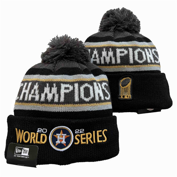 Embroidered Houston Astros 2022 MLB World Series Champions embroidered Cuffed Pom Knit Hat YD221201 (2)