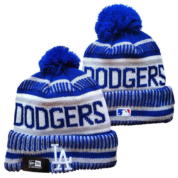 Los Angeles Dodgers Cuffed Pom Knit Hat YD221201 (9)