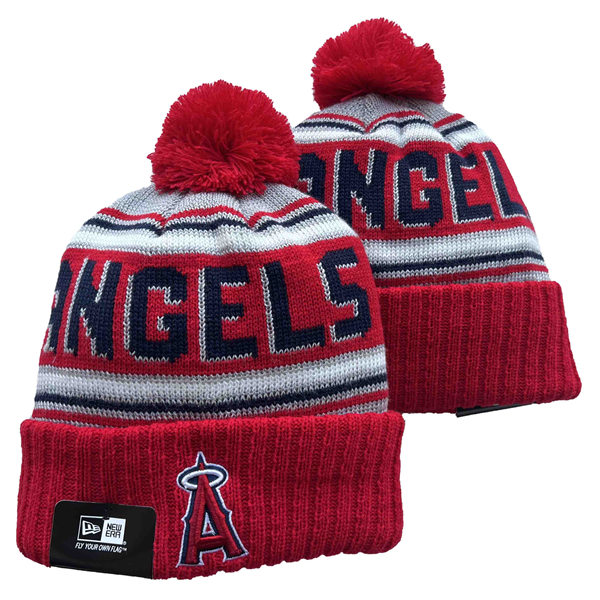Los Angeles Angels Red Cuffed Pom Knit Hat YD22122921 (2)