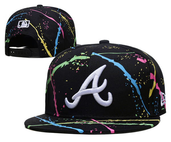 Atlanta Braves embroidered Snapback Caps Black Star YD221201  (1)