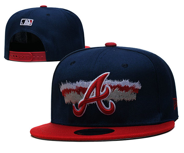 Atlanta Braves embroidered Snapback Caps Navy Red YD221201  (2)