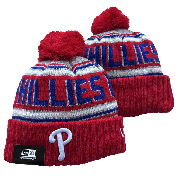 Philadelphia Phillies Cuffed Pom Knit Hat YD221201 (1)