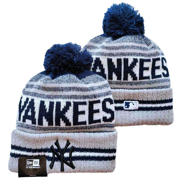 New York Yankees embroidered Cuffed Pom Knit Hat YD221201 (7)