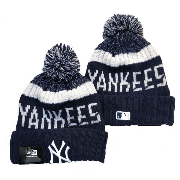 New York Yankees embroidered Cuffed Pom Knit Hat YD221201 (5)