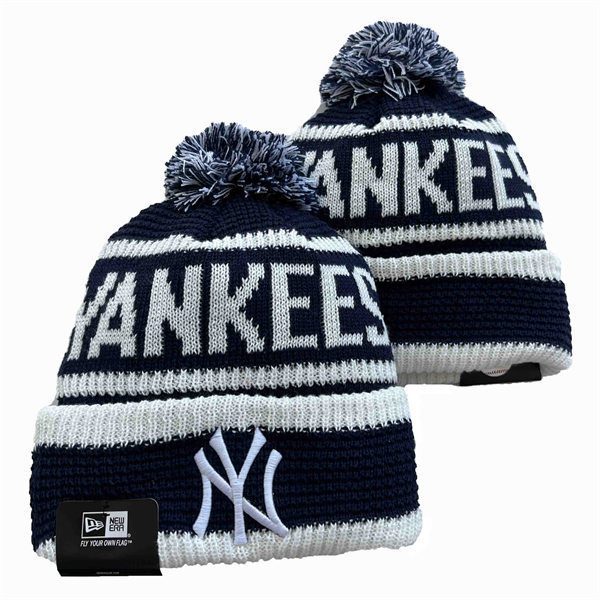 New York Yankees embroidered Cuffed Pom Knit Hat YD221201 (8)