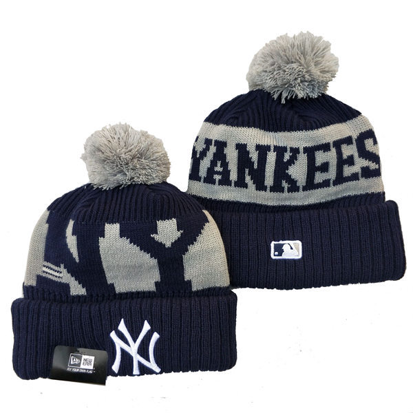New York Yankees embroidered Cuffed Pom Knit Hat YD221201 (10)