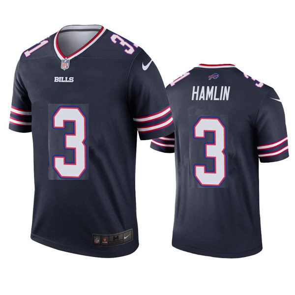 Mens Buffalo Bills #3 Damar Hamlin Nike Navy Inverted Legend Jersey