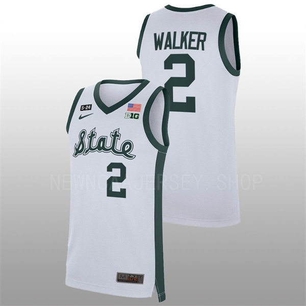 Men's Youth Michigan State Spartans #2 Tyson Walker Nike White 2019 State Basketball Jersey