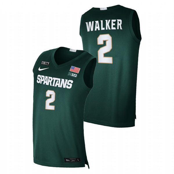 Men's Youth Michigan State Spartans #2 Tyson Walker Nike Green Limited College Basketball Jersey