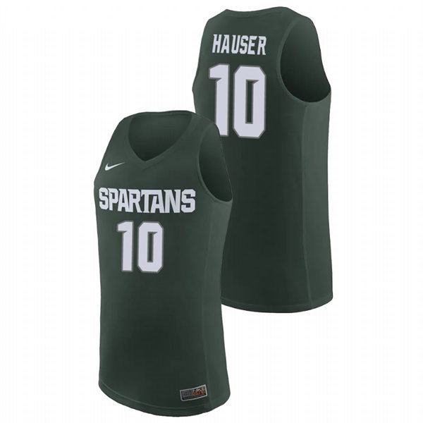 Men's Youth Michigan State Spartans #10 Joey Hauser Nike Green Limited College Basketball Jersey