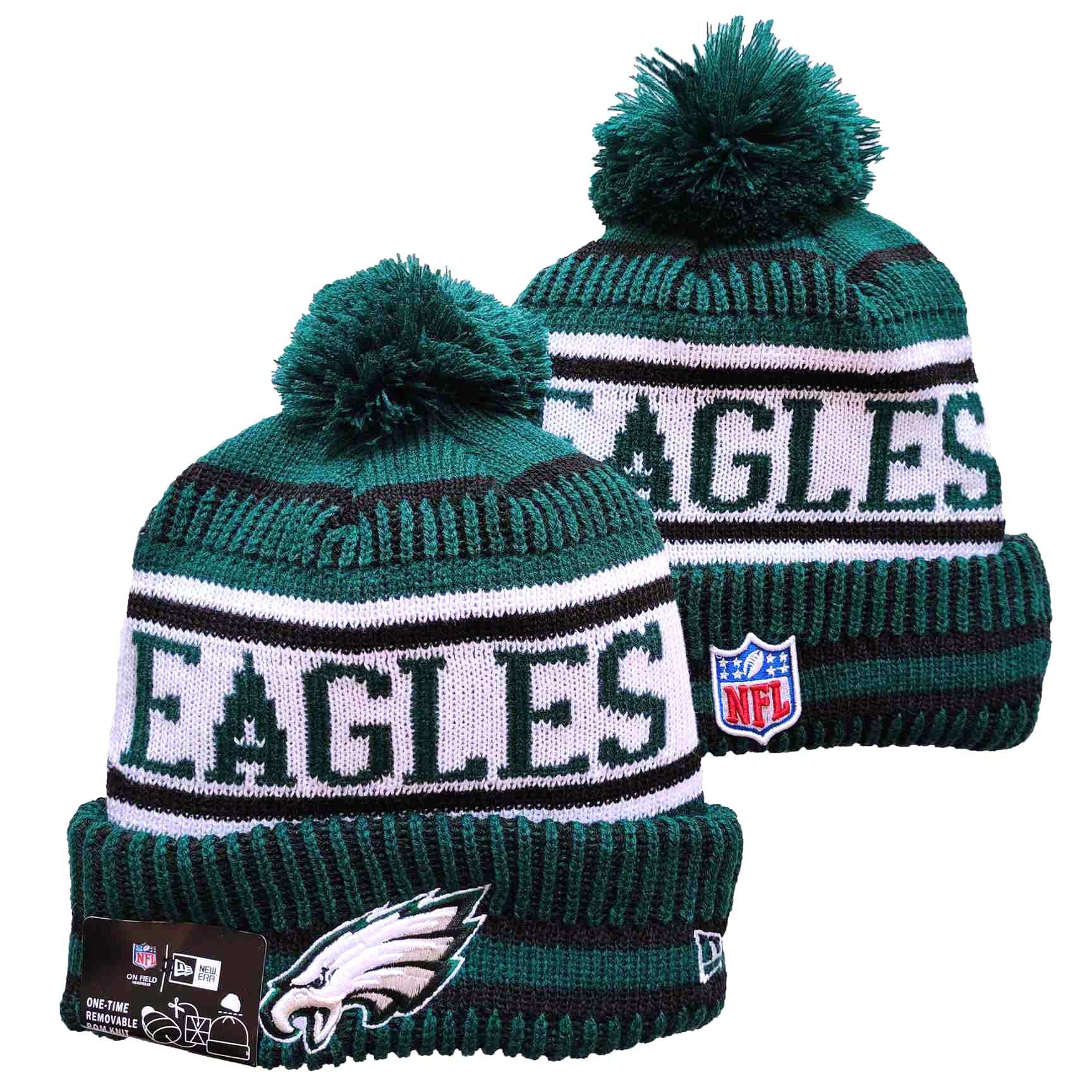 Philadelphia Eagles Cuffed Pom Knit Hat YD221202 (10)