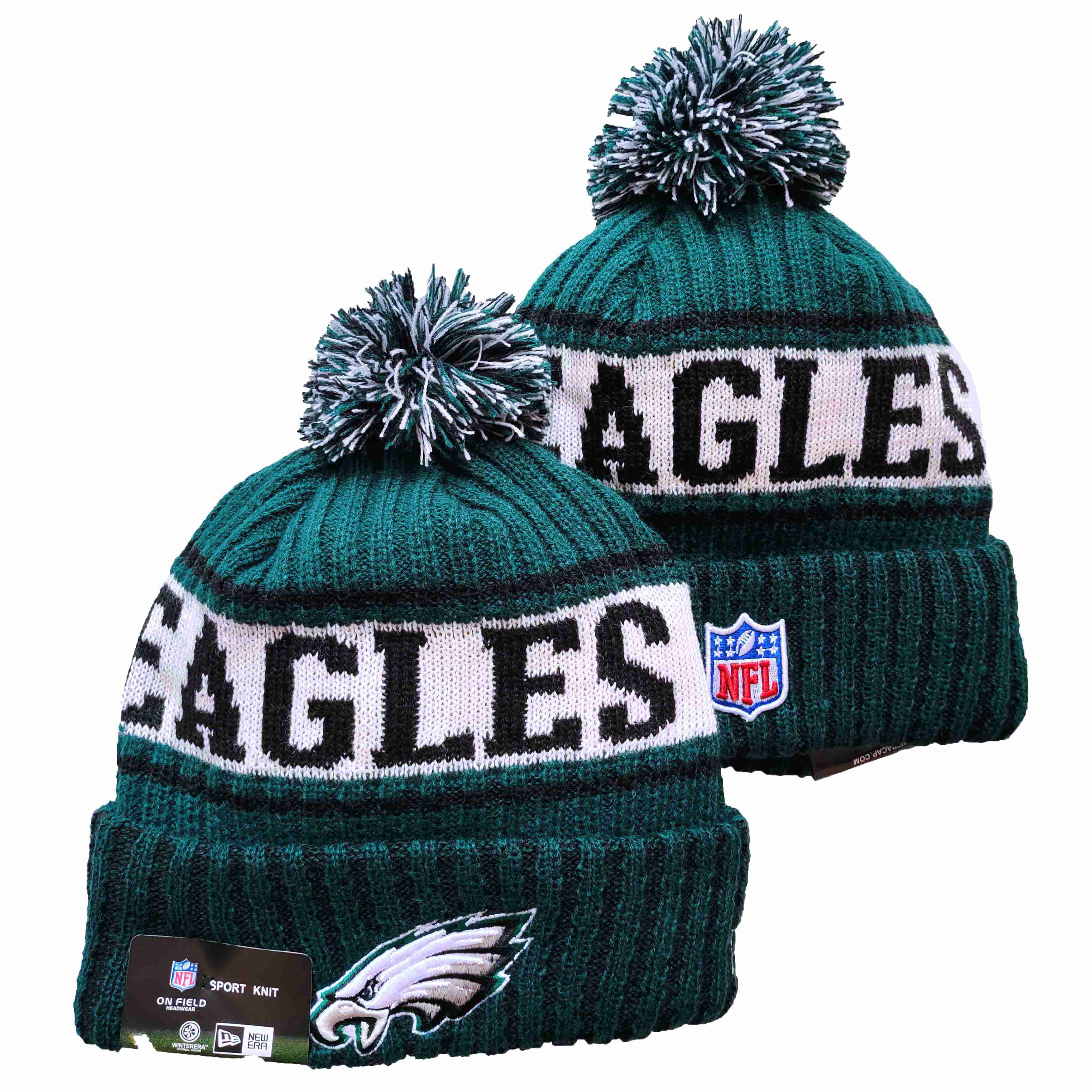 Philadelphia Eagles Cuffed Pom Knit Hat YD221202 (12)