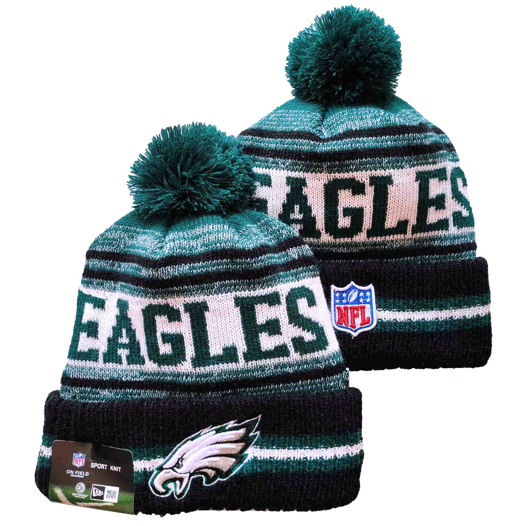 Philadelphia Eagles Cuffed Pom Knit Hat YD221202 (13)