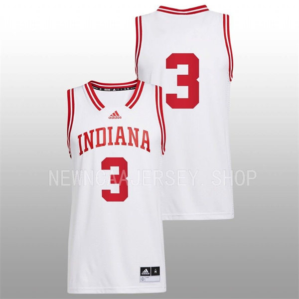 Mens Youth Indiana Hoosiers #3 Anthony Leal Adidas White College Basketball Game Jersey