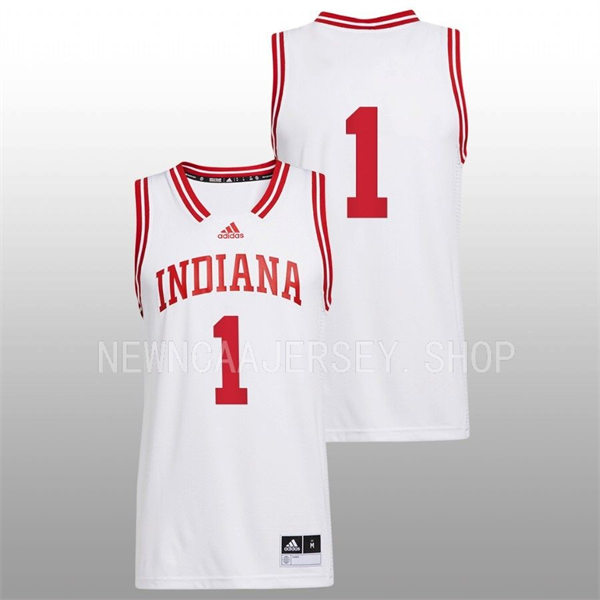 Mens Youth Indiana Hoosiers #1 Jalen Hood-Schifino Adidas White College Basketball Game Jersey