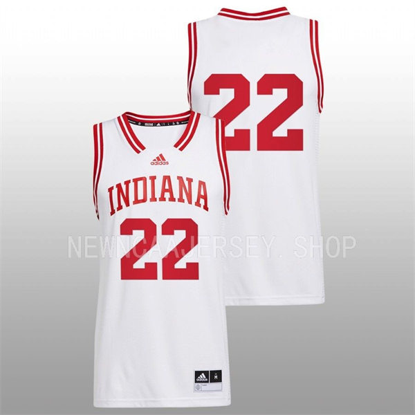 Mens Youth Indiana Hoosiers #22 Jordan Geronimo Adidas White College Basketball Game Jersey